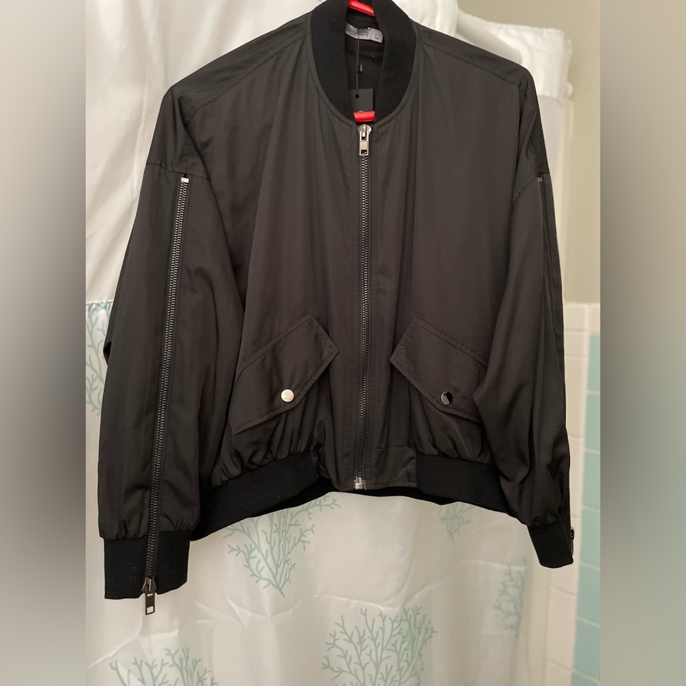 Carmar Black Bomber Jacket